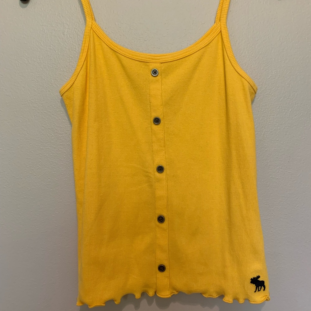 Yellow Tank Top With Decorative Buttons